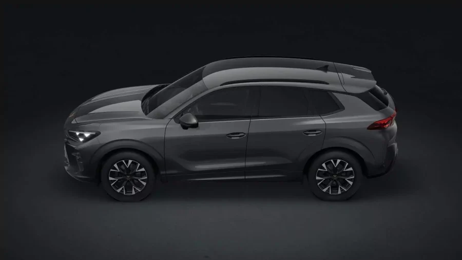 Renting Coches Cupra Terramar 1.5 eTSI DSG Gris Timanfaya, Blanco Glacial