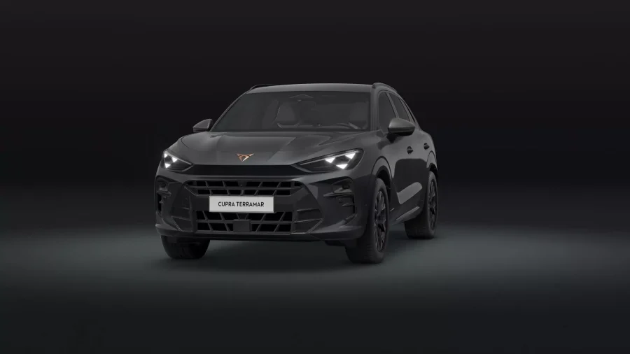 Renting Coches Cupra Terramar 1.5 eTSI DSG Gris Timanfaya, Blanco Glacial