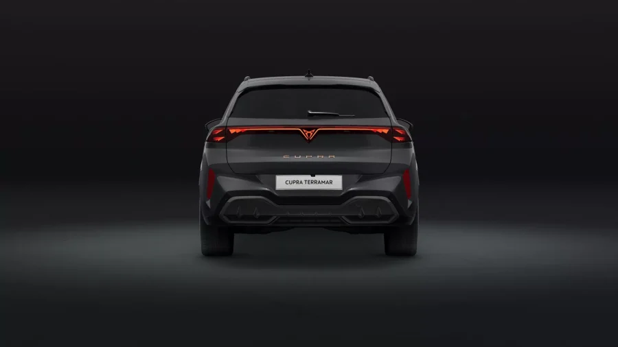 Renting Coches Cupra Terramar 1.5 eTSI DSG Gris Timanfaya, Blanco Glacial