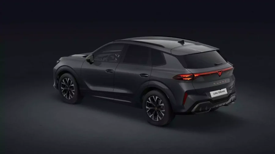 Renting Coches Cupra Terramar 1.5 eTSI DSG Gris Timanfaya, Blanco Glacial