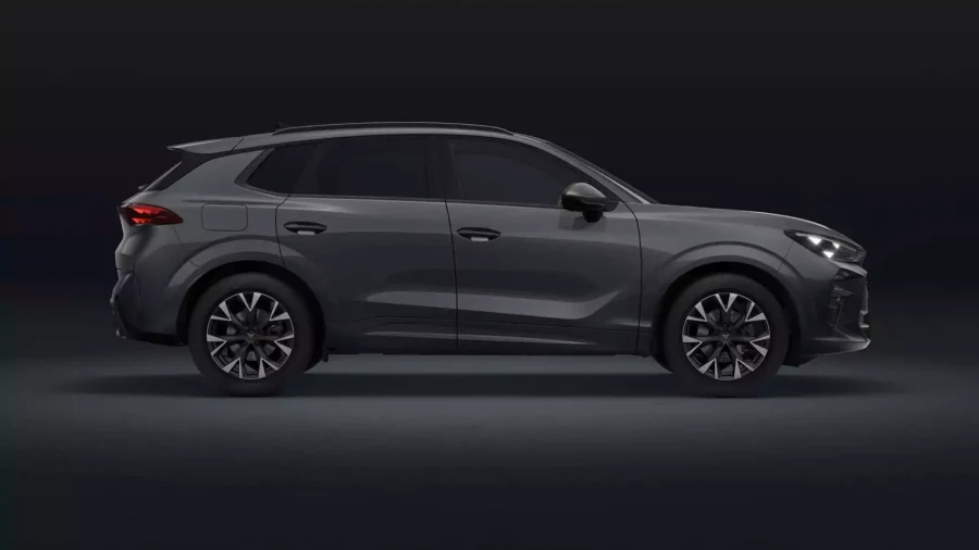 Renting Coches Cupra Terramar 1.5 eTSI DSG Gris Timanfaya, Blanco Glacial