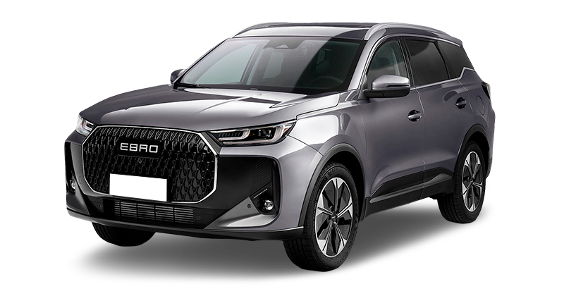 Renting Coches Ebro S700-1.6 TGDI Luxury 7 DCT Gris, Blanco / Negro