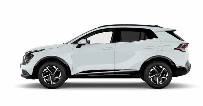 Renting Coches Kia Sportage 1.6 T-GDi HEV Drive 4×2 Cassa White, Lunar Silver