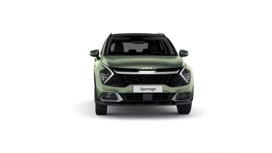 Renting Coches Kia Sportage 1.6 HEV Drive Experience Green, Dark Penta Metal, Deluxe White