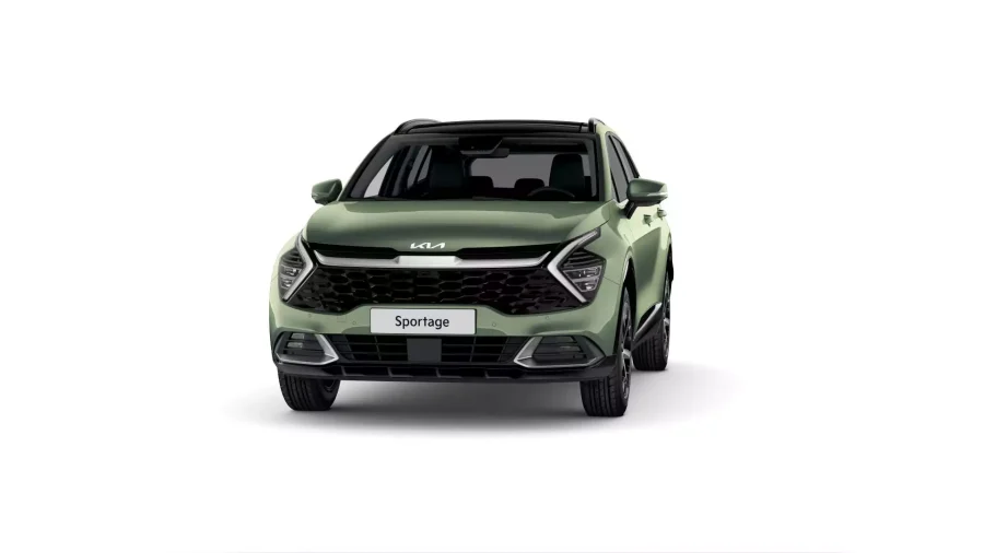 Renting Coches Kia Sportage 1.6 HEV Drive Experience Green, Dark Penta Metal, Deluxe White