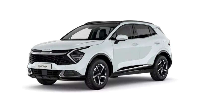 Renting Coches Kia Sportage 1.6 T-GDi HEV Drive 4×2 Cassa White, Lunar Silver