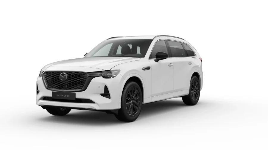 Renting Coches Mazda CX-80 2.5 e-SKYACTIV PHEV Exclusive-Line Blanco