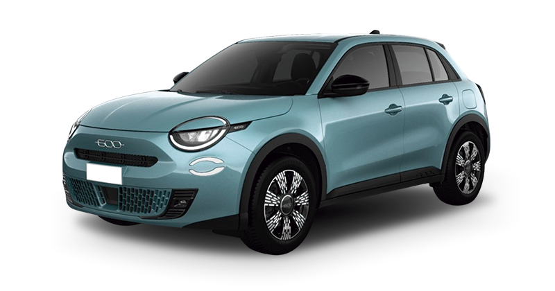 Renting Coches Fiat 600 1.2 MHEV ICON DDCT Azul Ottanio, Negro, Blanco