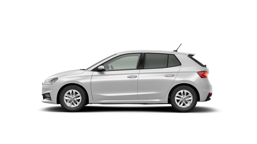 Renting Coches Skoda Fabia 1.0 TSI DSG Selection Blanco Luna, Gris Graphite