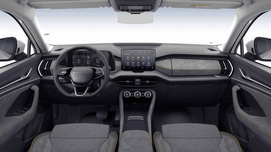 Renting Coches Skoda Kodiaq 2.0 TDI DSG Selection Blanco Luna, Plata Brillante, Gris Graphite