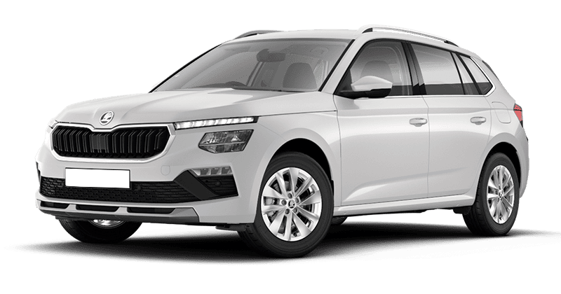 Renting Coches Skoda Kamiq-1.5 TSI DSG Selection Blanco Luna, Plata Brillante , Gris Graphite