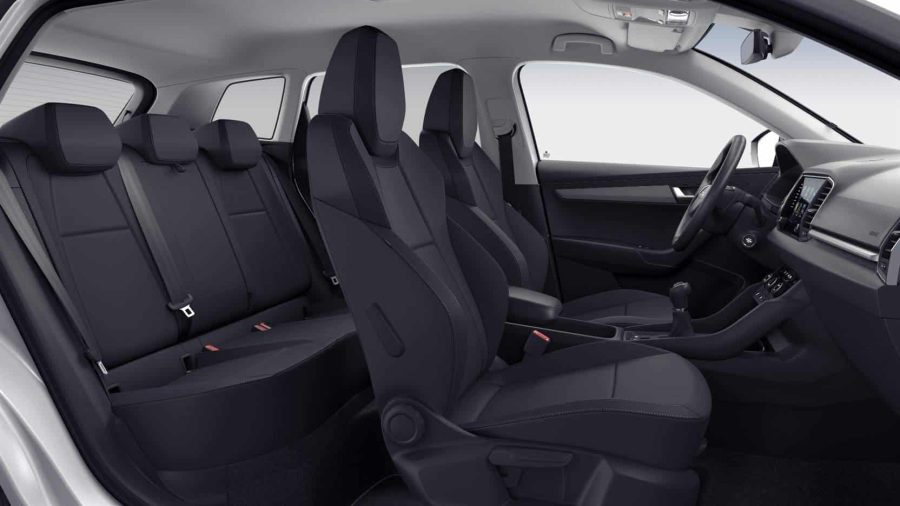 Renting Coches Skoda Karoq 2.0 TDi DSG Selection 4×4 Blanco Luna, Gris Graphite