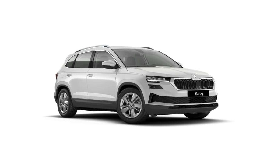 Renting Coches Skoda Karoq 2.0 TDi DSG Selection 4×4 Blanco Luna, Gris Graphite
