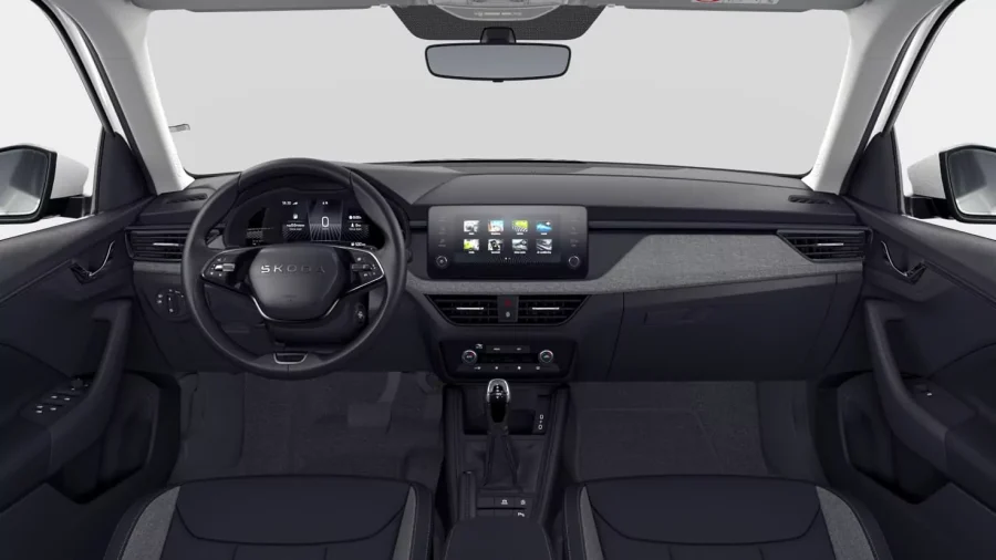 Renting Coches Skoda Kamiq 1.5 TSI DSG Selection Blanco Luna, Plata Brillante , Gris Graphite