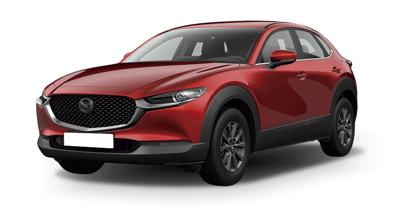 Renting Coches Mazda CX-30-2.5 e-Skyactiv G MHEV MT Prime-Line Crystal Soul Red