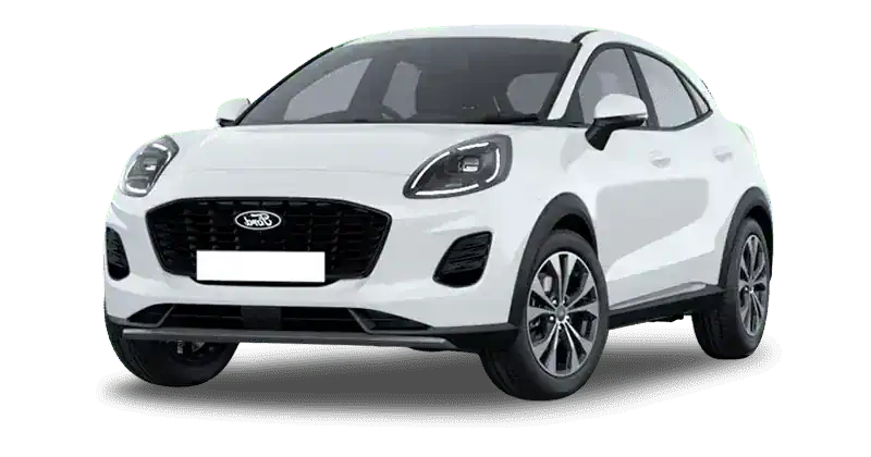 Renting Coches Ford Puma-EcoBoost MHEV Titanium Blanco, Plata Solar, Negro Agate