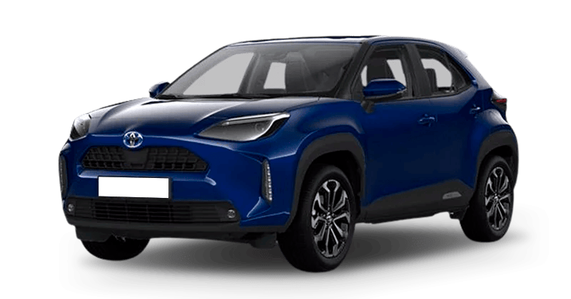 Renting Coches Toyota Yaris Cross-130H e-CVT Active Plus Azul Florida, Blanco Classic, Gris Ágata, Gris Grafito, Negro Azabache, Bronce Oliva