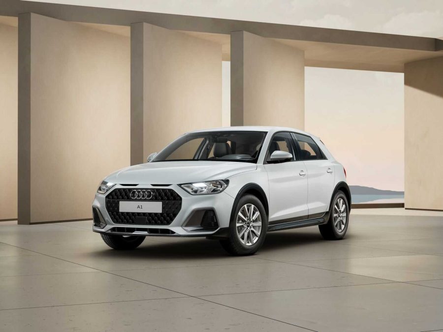 Renting Coches Audi A1 Allstreet 30 TFSI 85kW S Tronic Blanco Glaciar, Gris Crono