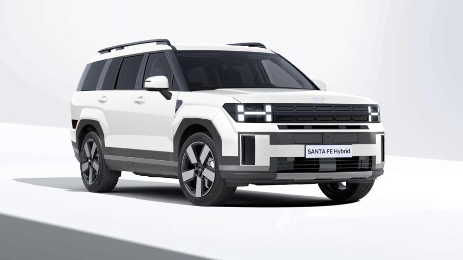 Renting Coches Hyundai Santa Fe 1.6T HEV 4X2 AT Tecno Cream White