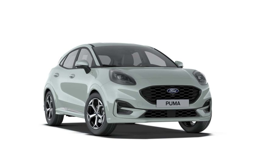 Renting Coches Ford Puma 1.0 EcoBoost MHEV ST-Line Gris Cactus, Blanco