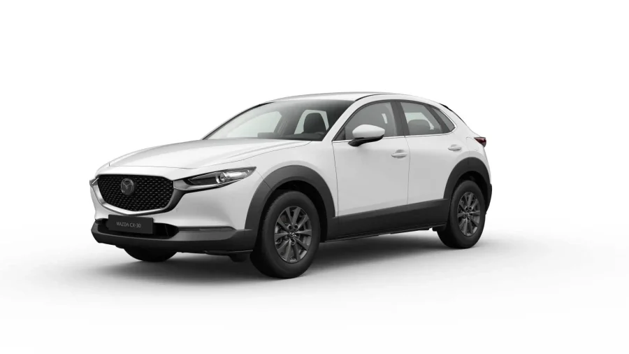 Renting Coches Mazda CX-30 2.5 e-Skyactiv G MHEV MT Prime-Line Blanco, Soul Red Crystal