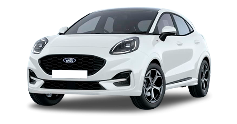 Renting Coches Ford Puma-1.0 EcoBoost MHEV ST-Line Blanco, Gris Cactus