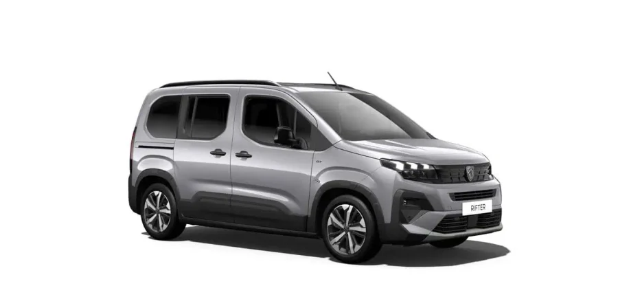 Renting Coches Peugeot Rifter BlueHDi S&S EAT8 Standard GT Gris Artense, Kiama Blue, Blanco Kaolín, Negro Perla Nera, Sirkka Green