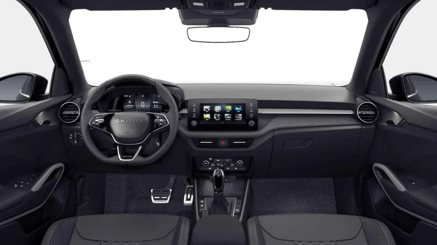 Renting Coches Skoda Fabia 1.5 TSI DSG Plus Negro Magico Efecto Perla, Blanco Candy