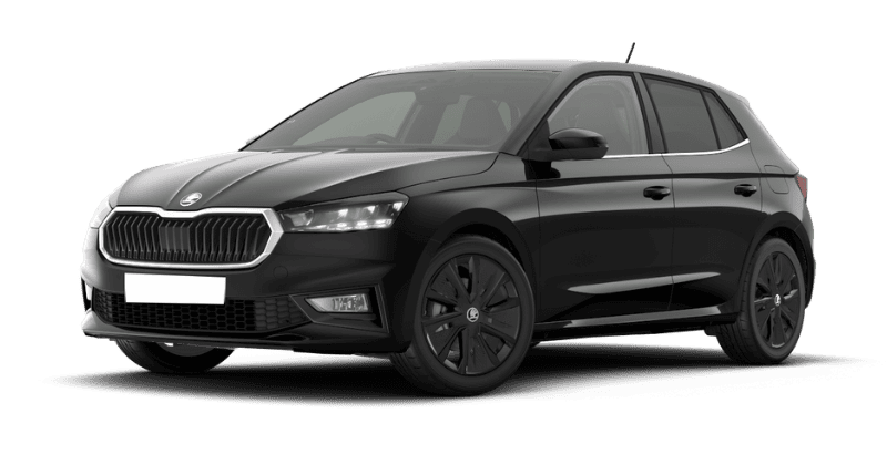 Renting Coches Skoda Fabia 1.5 TSI DSG Plus Negro Magico Efecto Perla, Blanco Candy