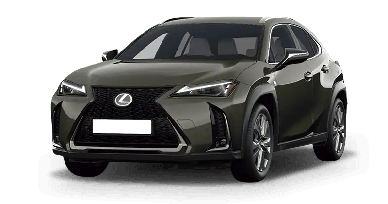 Renting Coches Lexus UX-300h F Sport Legend Verde Oliva, Gris Berlín, Titanium, Negro Graphite, Blanco Nova, Azul Eléctrico, Copper Petra
