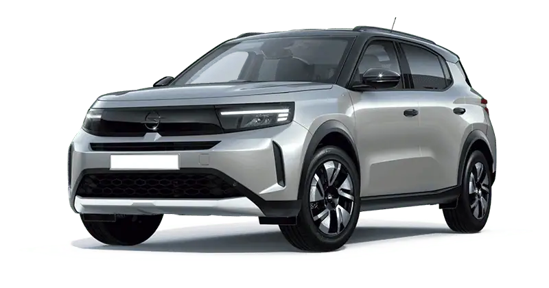 Renting Coches Opel Frontera 1.2T XHT Hybrid eDCT6 107kW Ultimate Kristall Silver, Arktis White