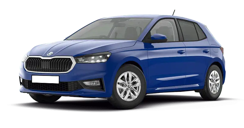Renting Coches Skoda Fabia 1.0 MPI Selection Azul, Blanco