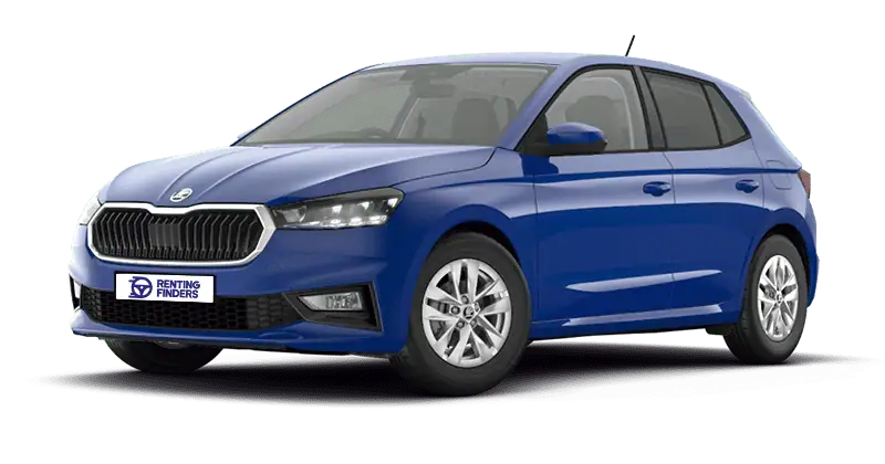 Renting Coches Skoda Fabia 1.0 MPI Selection Azul, Blanco
