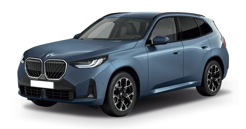 Renting Coches BMW X3 20d xDrive M Sport Arctic Race Blue, Black Sapphire