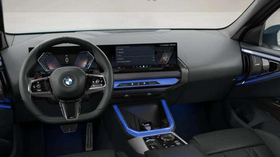 Renting Coches BMW X3 20d xDrive M Sport Arctic Race Blue, Black Sapphire