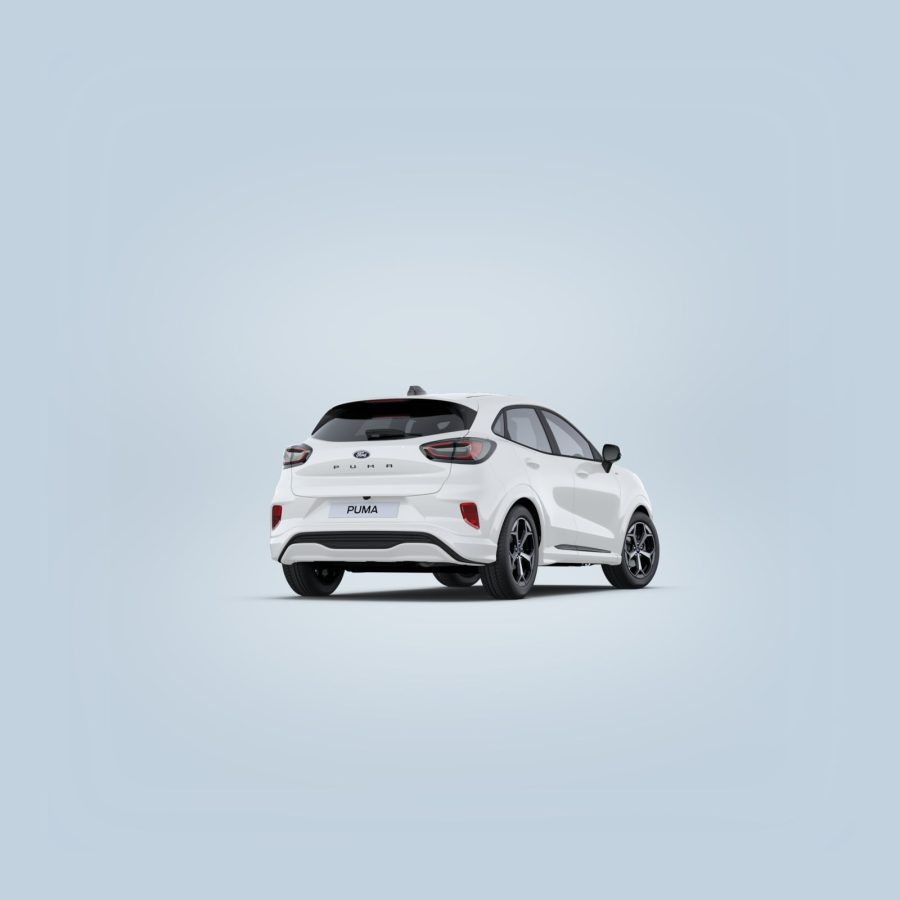 Renting Coches Ford Puma 1.0 EcoBoost MHEV ST-Line Blanco, Azul Digital Aqua, Gris Cactus