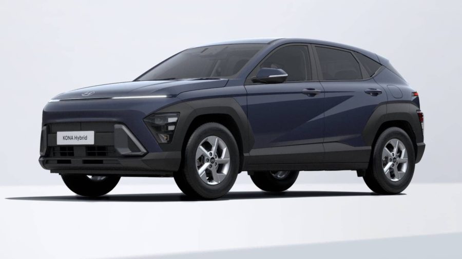 Renting Coches Hyundai Kona 1.6 GDi HEV DT Maxx Denim Blue, Atlas White