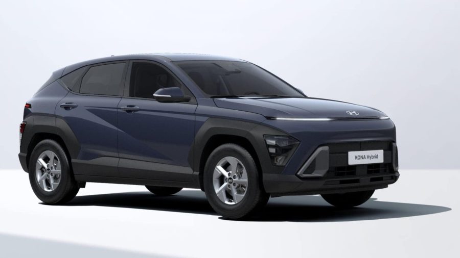 Renting Coches Hyundai Kona 1.6 GDi HEV DT Maxx Denim Blue, Atlas White