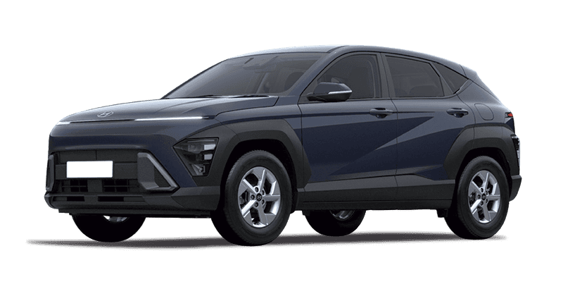 Renting Coches Hyundai Kona 1.6 GDi HEV DT Maxx Denim Blue, Atlas White