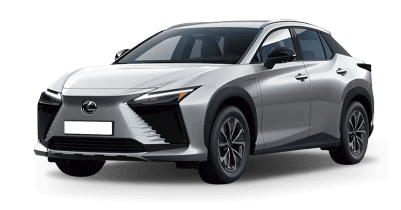 Renting Coches Lexus RZ 350e e-Premium Efficiency Iridio Sonic, Gris Berlin, Blanco Perla