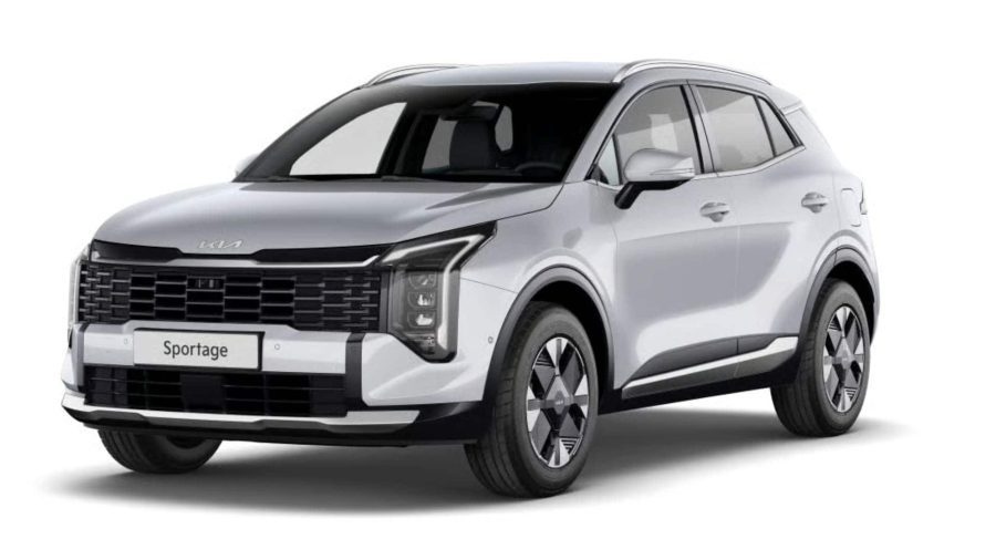 Renting Coches Kia Sportage 1.6 T-GDi HEV Drive 4×2 Deluxe White, Lunar Silver, Dark Penta Metal