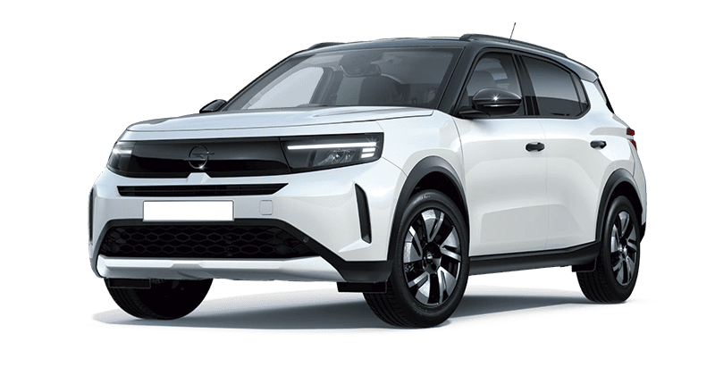 Renting Coches Opel Frontera-1.2T XHT Hybrid eDCT6 107kW Ultimate Arktis White, Kristall Silver