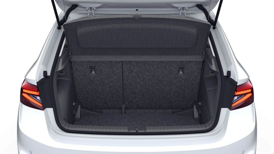 Renting Coches Skoda Fabia 1.0 TSI DSG Selection Blanco Luna, Gris Graphite