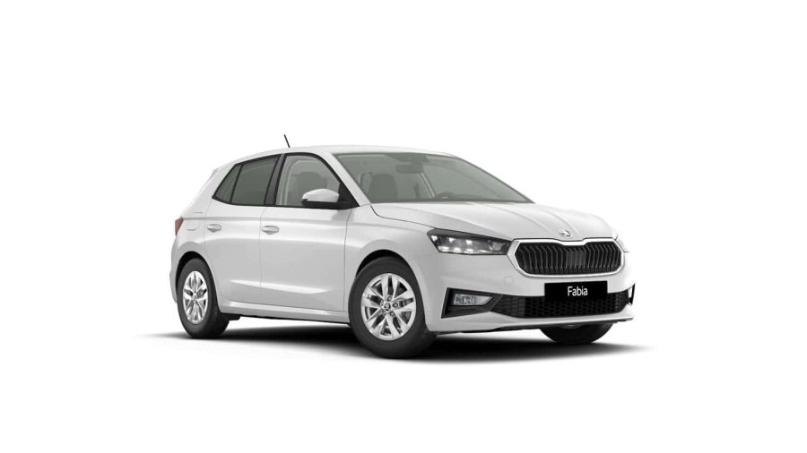 Renting Coches Skoda Fabia 1.0 TSI DSG Selection Blanco Luna, Gris Graphite